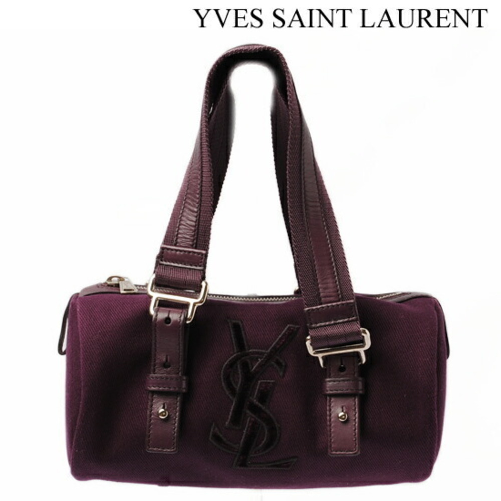 SAINT LAURENT Yves Kahala Boston Bag Dark Purple
